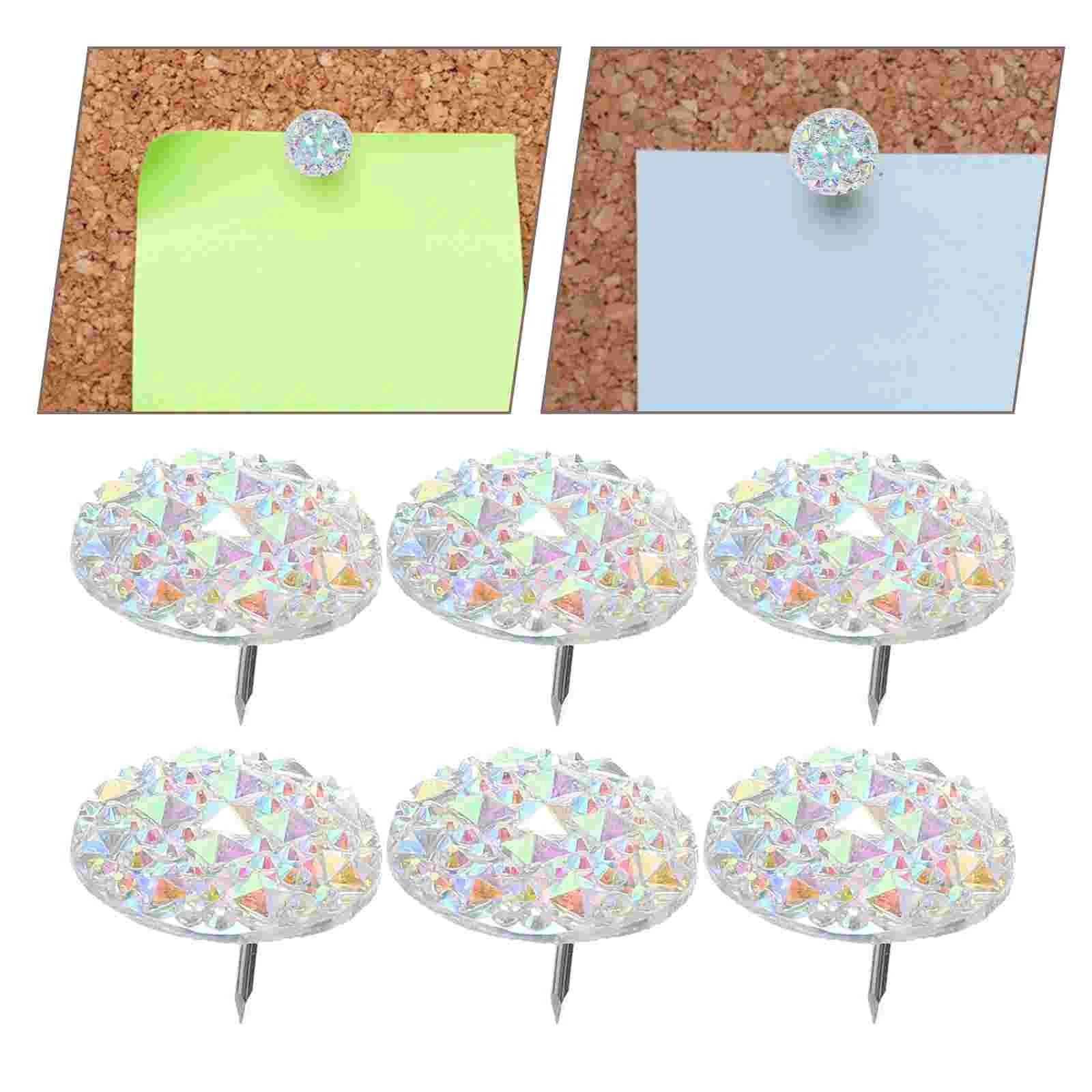 20 Pcs Nail Rhinestones Resin Thumbtacks Household Toothed Decorative Push Pins Poster Supply Office