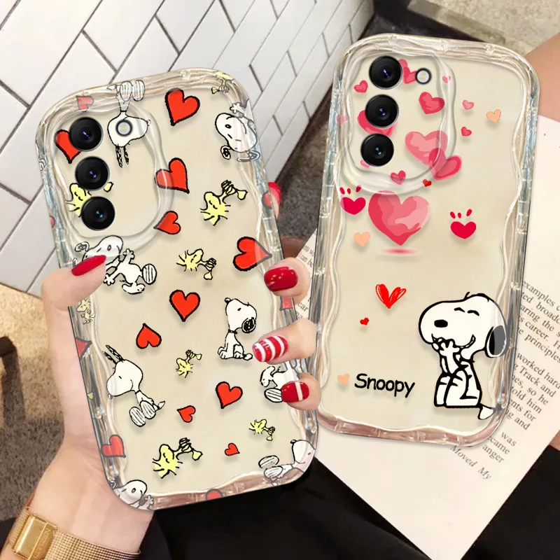 Cartoon Snoopy Cool For Samsung S24 S23 S21 S20 Ultra Plus FE A73 A72 A71 A51 A05S A05 5G Wave Oil Funda Phone Case