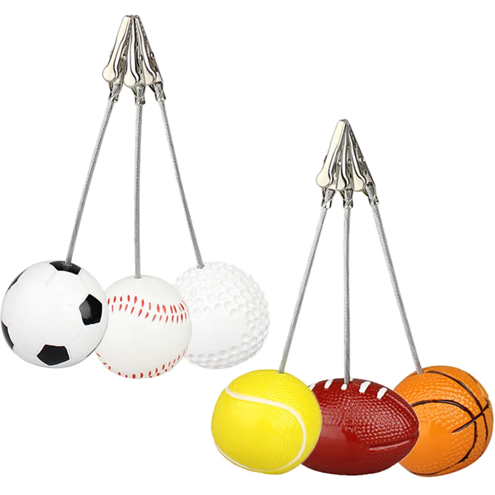 

6Pcs Sports Ball Base Memo Clip Premium Resin Metal Multi-Function Desktop Message Clips for Notes Photos Table Number Display
