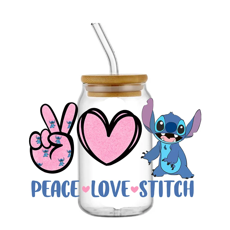Mixed 3D Cartoon Stitch 16oz DTF Cups Cool Personalize UV Wrap Transfer Sticker Custom Labels DIY Logo Selfadhesive Waterproof