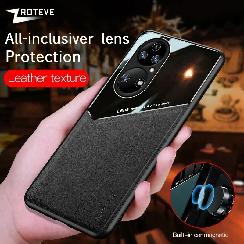 P50 Pro Case Zroteve Leather Texture Soft Frame PC Cover For Huawei P50 P60 P40 Pro P 60 50 40 P50Pro P60Pro 5G Phone Cases