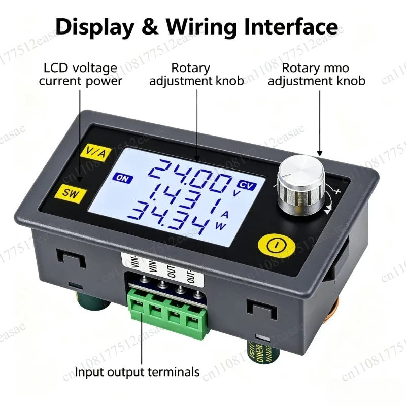 Digital DC Buck Boost Power Supply Module 5-30V Input 0.6-30V Output Adjustable Constant Current Voltage Battery Charging Module