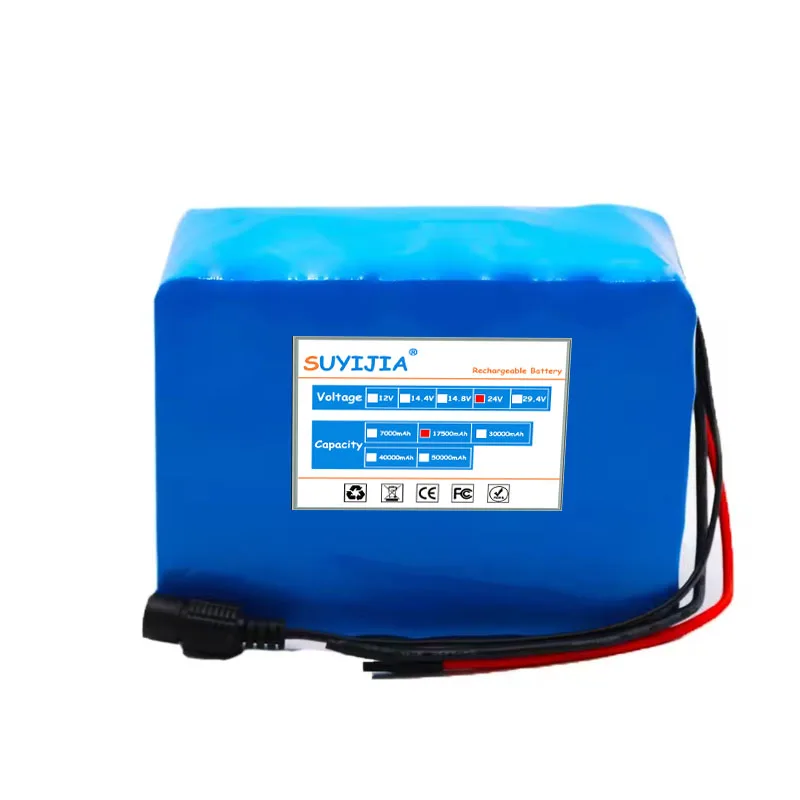 แบตเตอรี่ลิเธียมไอออน Nouveau 24V 17.5Ah 6S5P 18650 25.2v 17500mAh สำหรับจักรยานไฟฟ้าแบบชาร์จได้