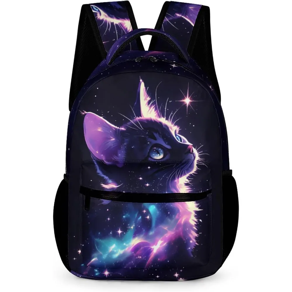 

Back to School Must Have! Galaxy Cat Backpack, Cosmic Kitten Print, Trendy School Bag for Cat Lovers & Fantasy Fans
