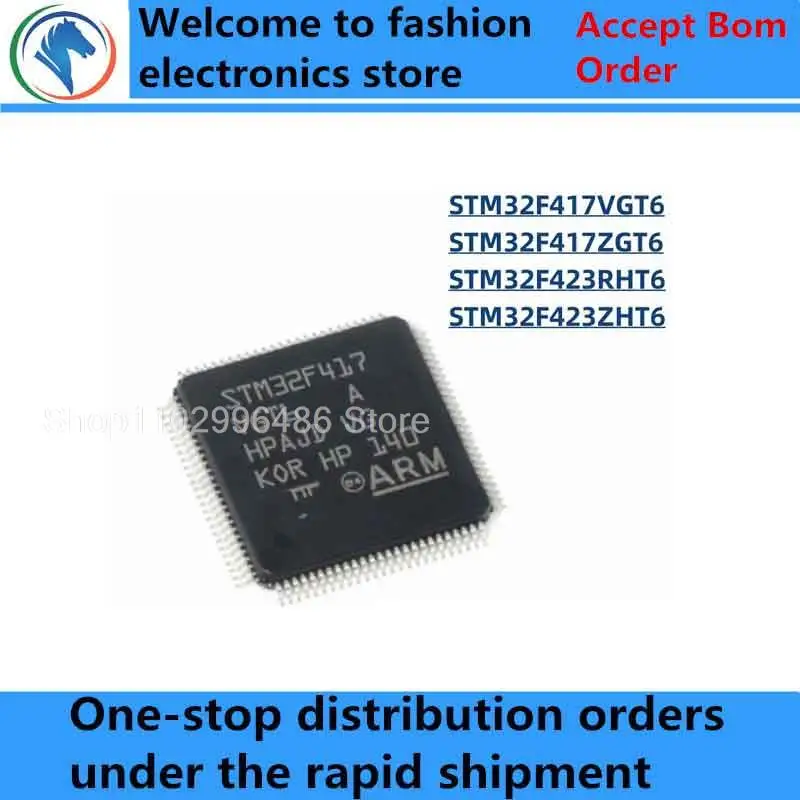 

100% New STM32F417VGT6 LQFP100 STM32F417ZGT6 STM32F423ZHT6 LQFP144 STM32F423RHT6 LQFP64 Brand new original chips ic