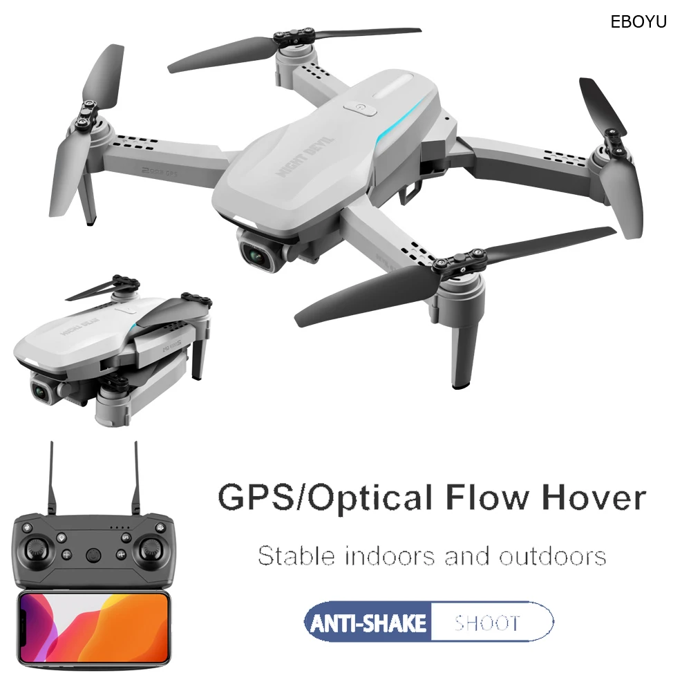 

EBOYU 2003 GPS RC Drone with 4K HD ESC Cam 5Ghz WIFI FPV Drone Remote Control Drone Follow Me RC Quadcopter Gift Toy for Kids