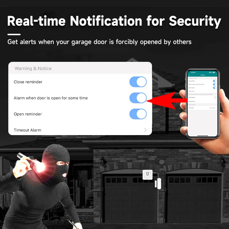 Imagem -06 - Tuya wi fi Inteligente Abridor de Porta da Garagem Sensor Casa Inteligente Automação Residencial Trabalho para Google Assistente Alexa App Controle Remoto