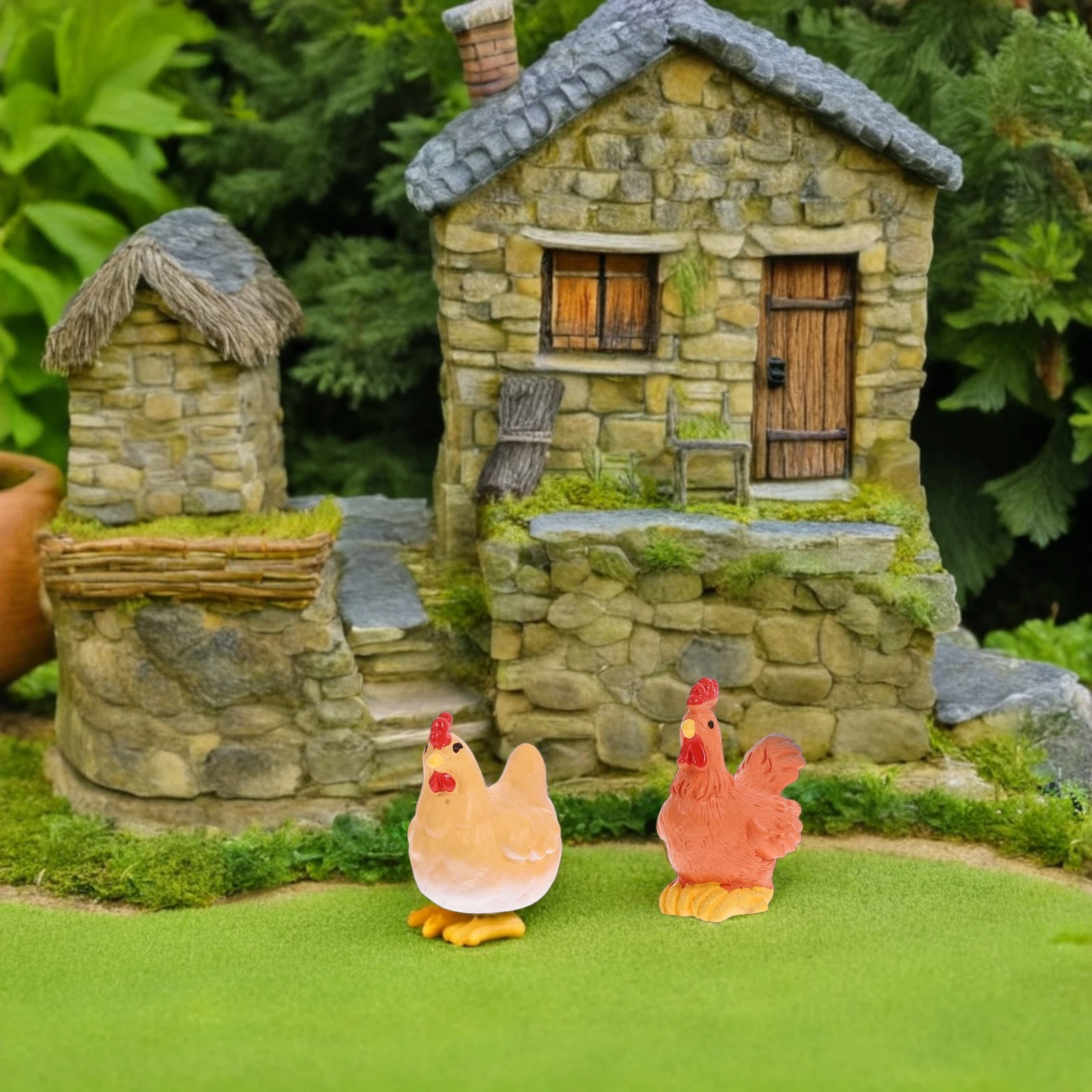 

Петух и куриные безделушки, куриный садовый орнамент из смолы, декор для патио, курятника, аксессуары для дома