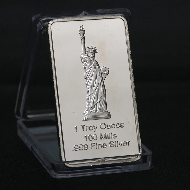 USA Lady Statue of Liberty Collectible Medallion Toekn Eagle Bar/Coins 1 Troy Ounce 100 Mills.999 Fine Silver New Year Gifts