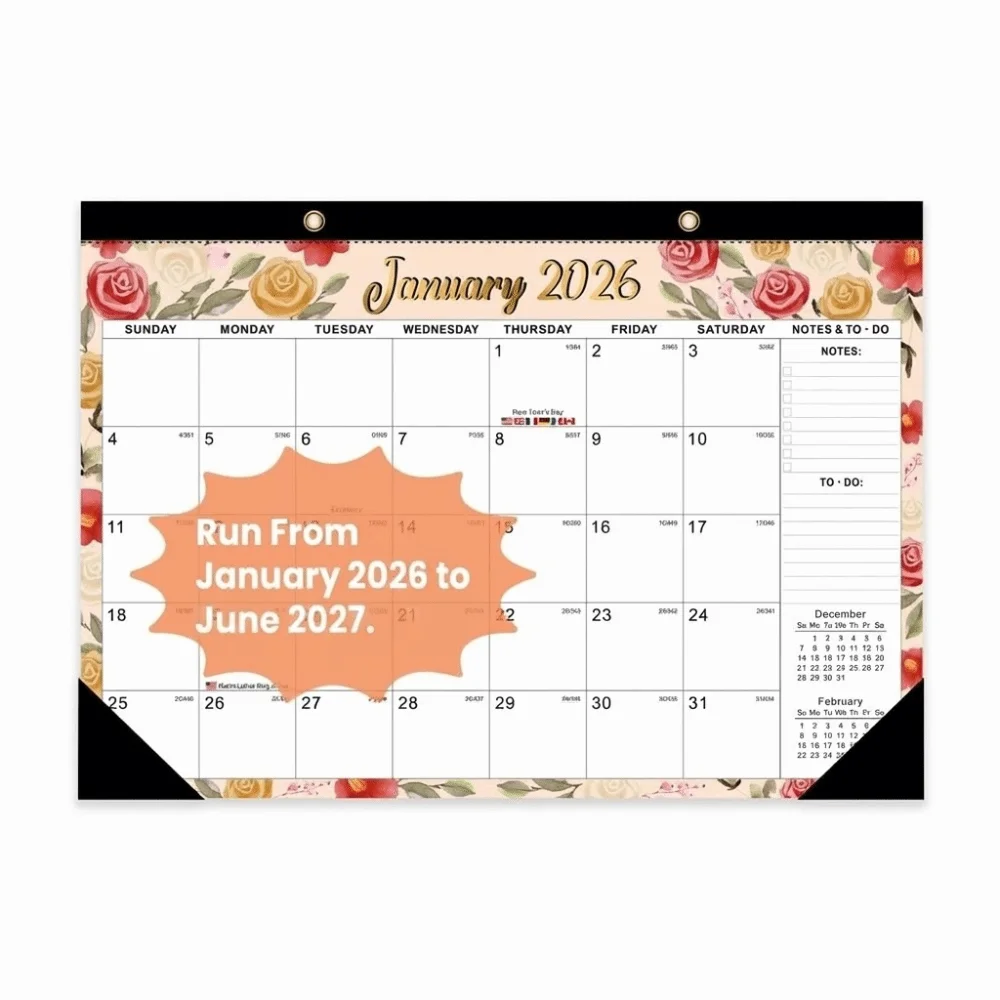 Large Format 2026 Wall Calendar Daily Planning Transparent Shell Monthly Calendar Waterproof Cover Time Agenda Planner