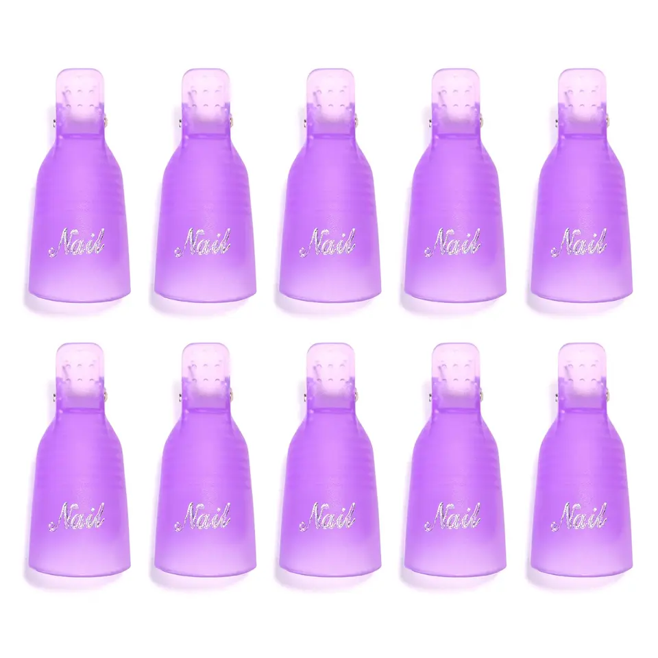 LULAA 10/16 piezas de clips de plástico para remover gel acrílico, con remojo, herramienta para quitar esmalte en gel 5