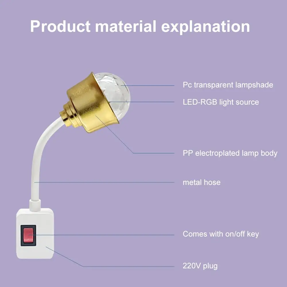 Mini Romantic LED Atmosphere Lights EU Plug Lamp Interior Ambient Lighting Car Home Decor Accessories