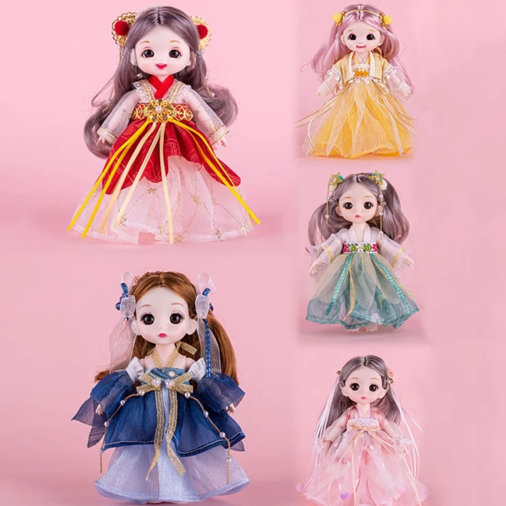 Multiple Colors Ancient Dress Bjd Doll Little Princess Chinese Costume 17cm Ancient Girl Doll Plastic Hanfu Princess