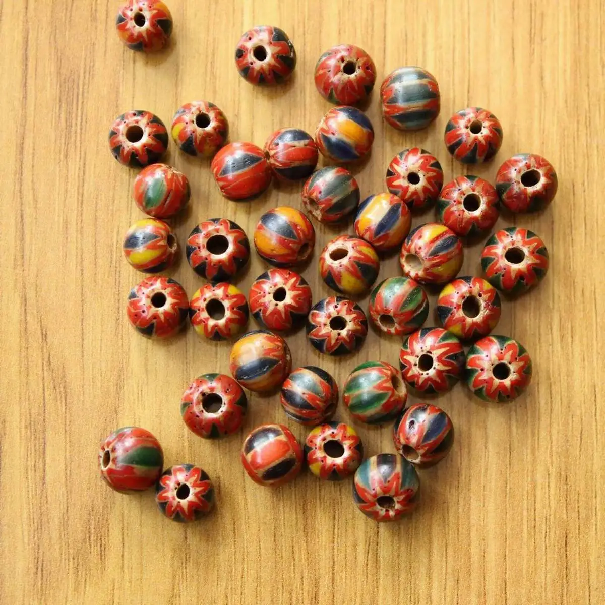 BD269 Wholesale Vintage Asian Antiqued Trade Lampwork 8mm-10mm Glass Beads Diy Jewelry Accessories 50 Pieces Beads