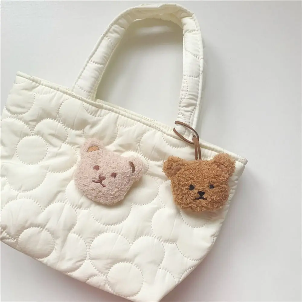 Cartoon Bear Pendant Cute Plush Stuffed Dolls Bag Pendant with Name Sticker Hanging Ornament Bear Keychain Bag Decoration