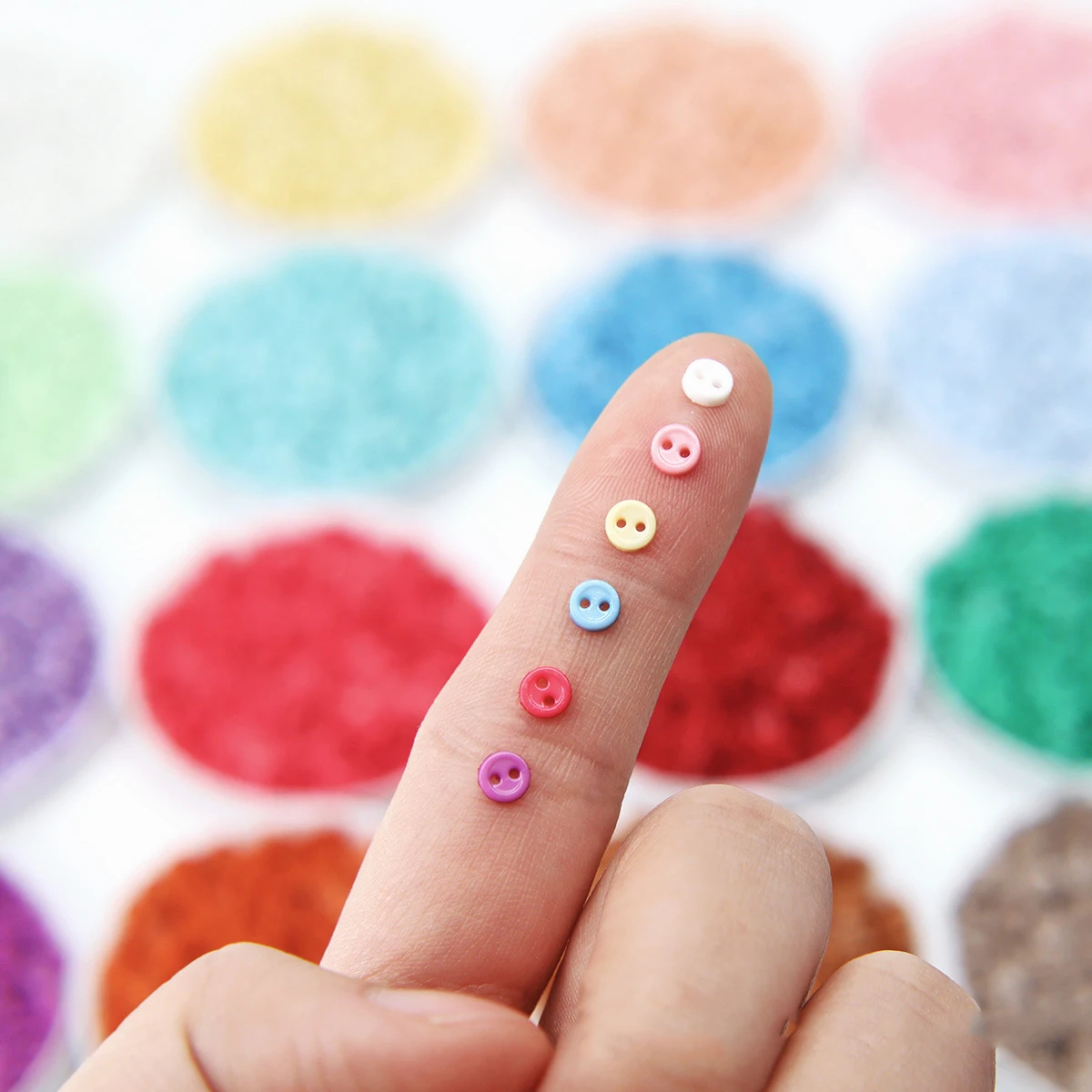 4mm Handmade DIY Doll Clothes Round Candy Color Tiny Resin Mini Buttons for Doll Clothing Sewing Scrapbooking Craft Accessories