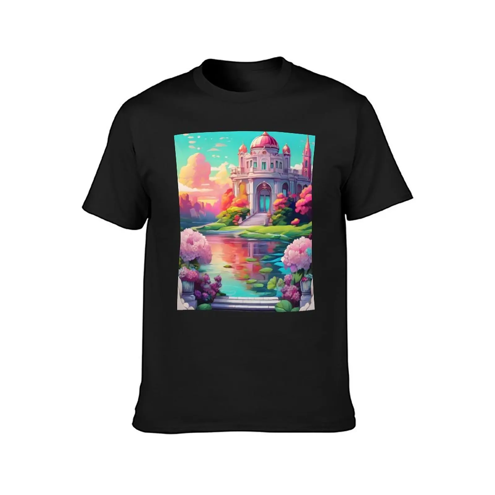 Imaginary Romantic Castle Art T-Shirt summer top vintage workout shirts for men