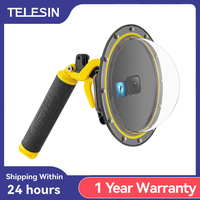 TELESIN 30M Waterproof 6'' Dome Port Underwater Housing Case With Floating Handle Trigger For GoPro Hero 13 12 11 10 9