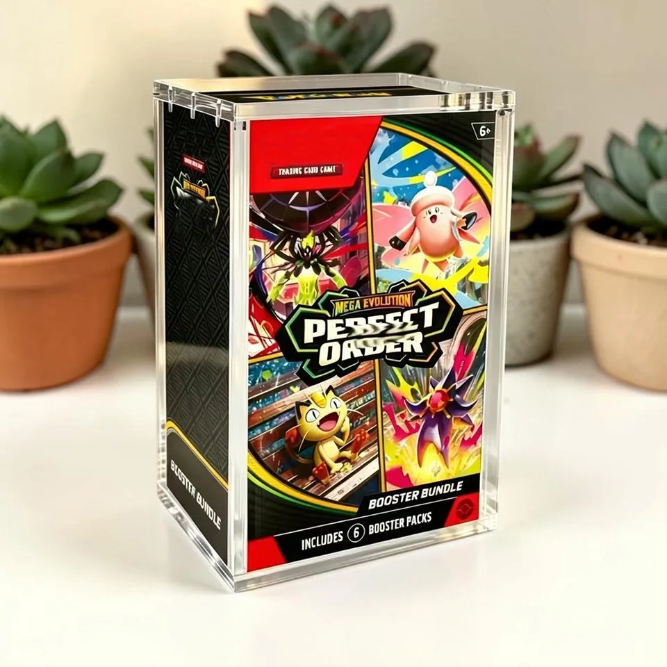 K]3Pack Acrylic Case Fits Ascended Heroes 151 Booster Bundle 6 Packs Case  Collector Protector UV Resistant With Magnetic Lid