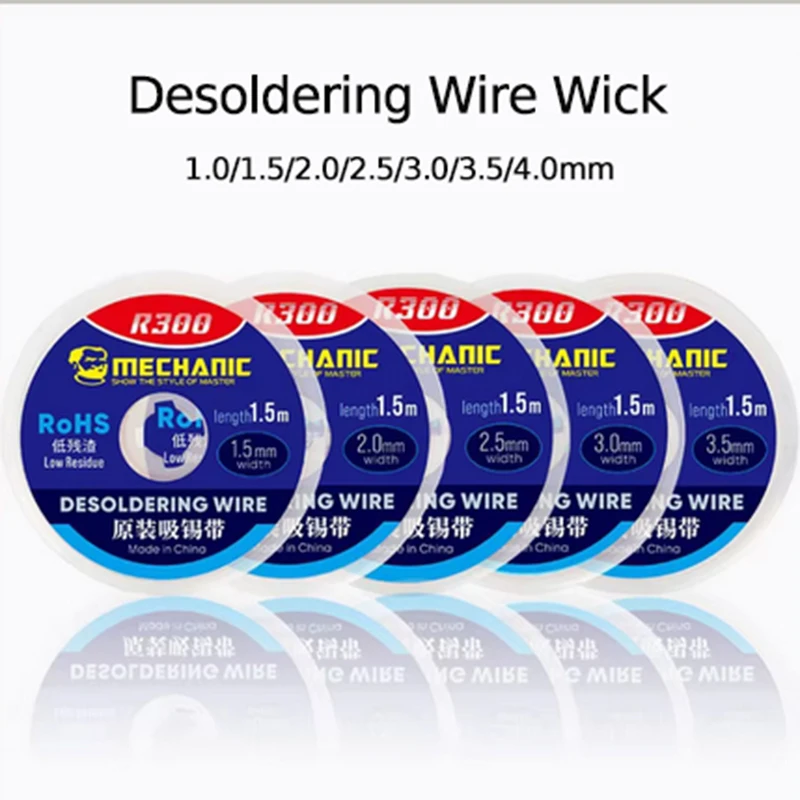 Mechanic 1PC 1.5M 5FT 1.0/1.5/2.0/2.5/3.0/3.5/4.0mm Desoldering Wire Wick Suction Tin Braid   for PCB Tin Remover Welding Tool