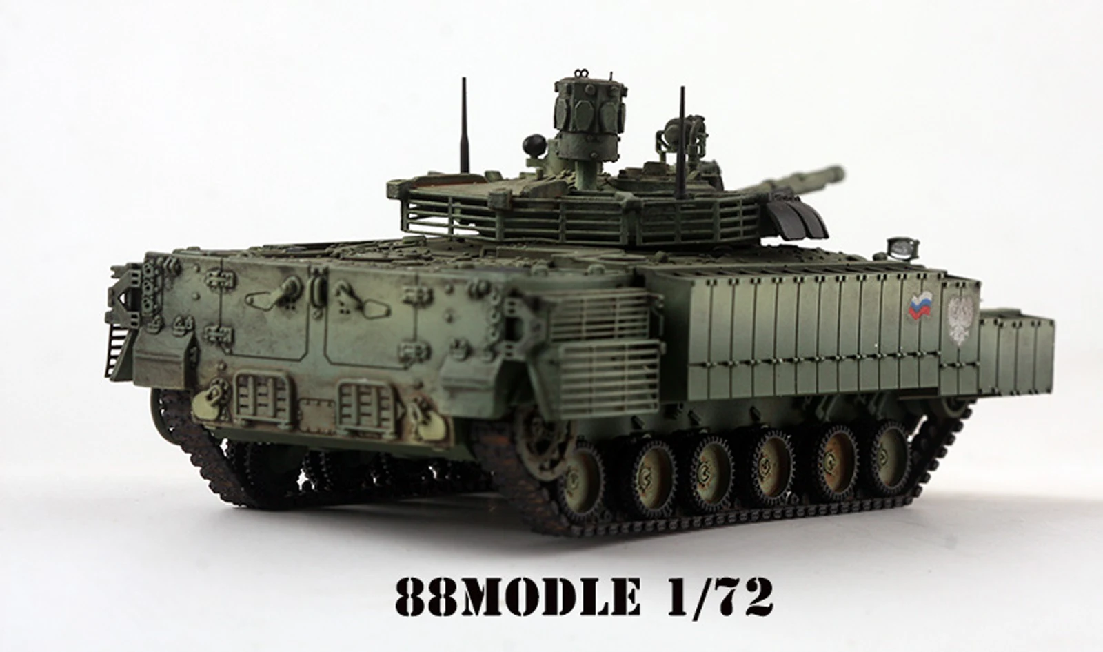 88 model 1/72 Russian BMP3 armored version infantry fighting vehicle active defense system.Collection of military models