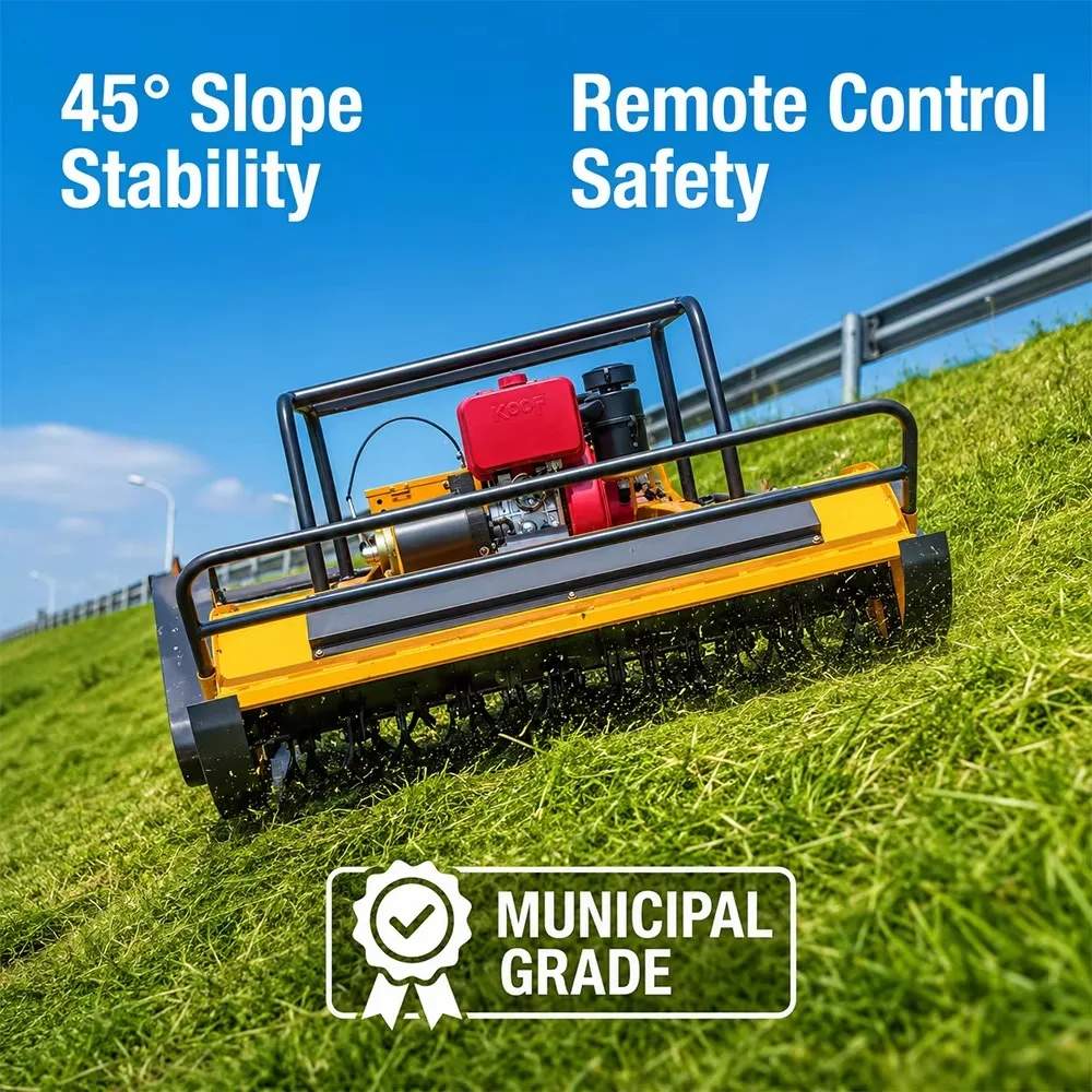 Hot Selling Lawn Mower Crawler Type 800mm 1000mm 1200mm Cutting Width Grass Cutting Machine Robotic Flail Mower