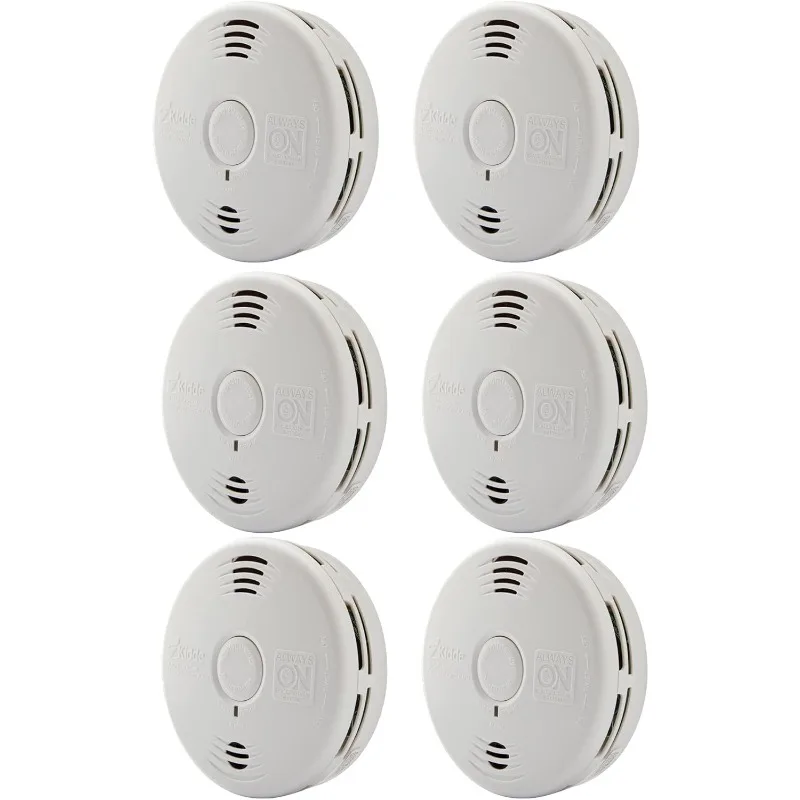 Smoke & Carbon Monoxide Detector Combo, 10-Year Battery, Replacement Alert, 6 Pack