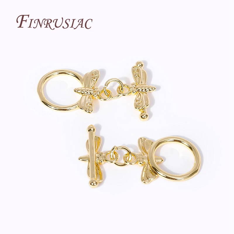 18K Gold Plated OT Clasps Connectors For DIY Jewelry Making,Dainty Brass Butterfly Toggle Clasps DIY Jewelry Making Supplies