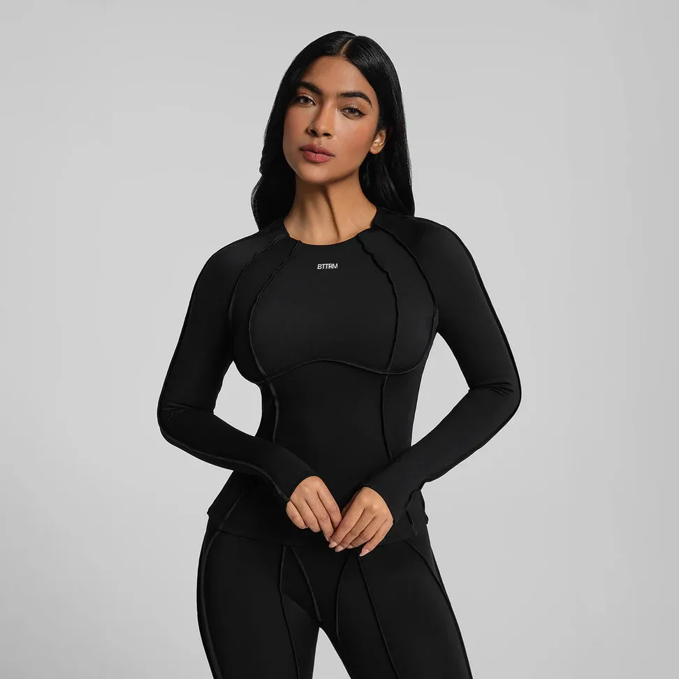 BetterMe Seamless Yoga Shirts Sports Fitness Tight Quick-drying Long-Sleeved Yoga T-shirt Dance Running Workout Gym Sports Tops