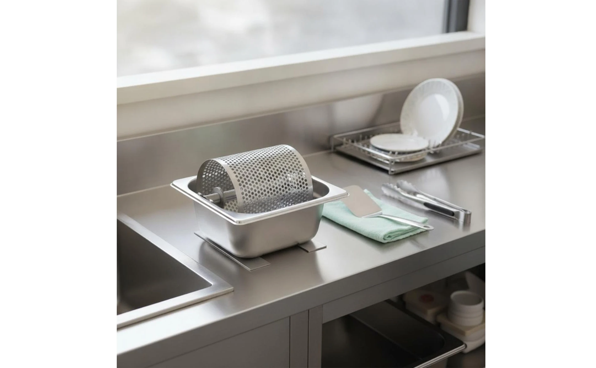 Butter Roller with Tray Stainless Steel Butter Roller Kitchenware Perforated Utensil Countertop for Home Cooks, Kitchen, Brunch Butter Roller with Tray Stainless Steel Butter Roller Kitchenware Perforated Utensil Countertop for Home Cooks, Kitchen, Brunch