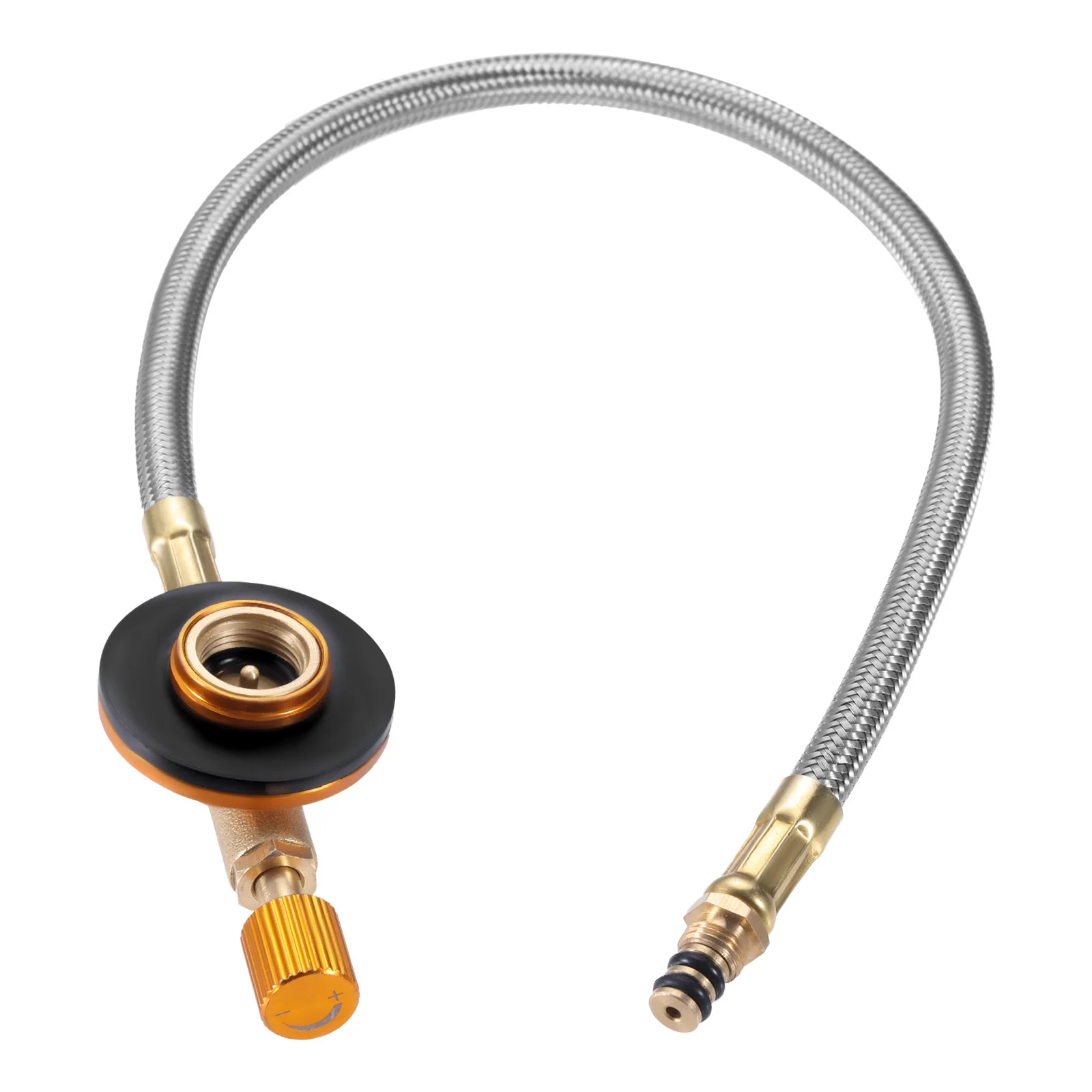 3 Pieces Set 0.33m Stainless Steel Wire Braided Pipe Screw Valve OD Can Gas Adapter Hose Extension Accessories Camping Outdoor