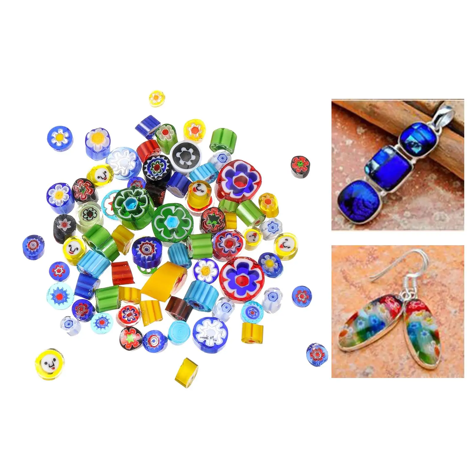 deevoka Fusible Glass Beads Mosaic Decor DIY Rainbow Mix Handmade 50g