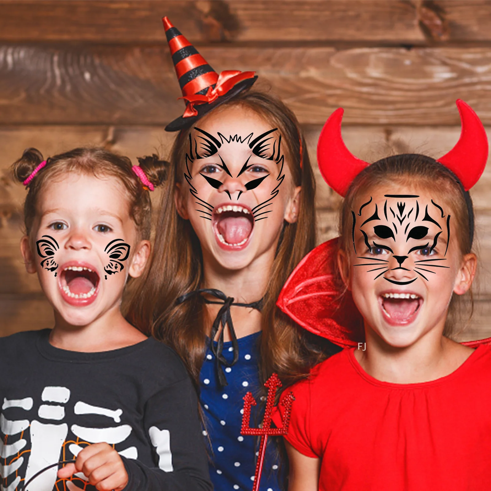 [YU]25 Pieces Face Painting Stencils, Reusable Face Paint Templates Tattoo Stencils