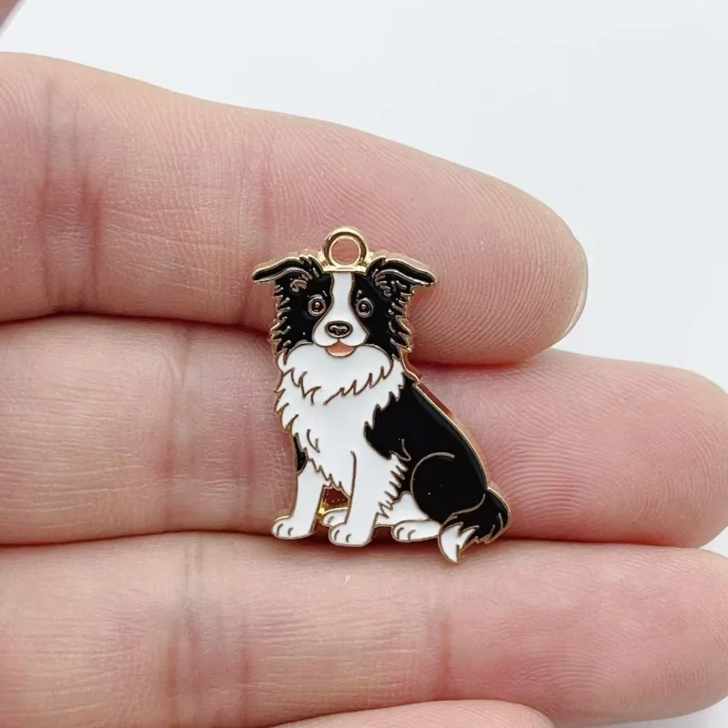 10PCS Enamel Breed Dog  Charms Cartoon Puppy Alloy Pendants DIY Handmade Jewelry Findings For Earring Bracelet Key Chain Making