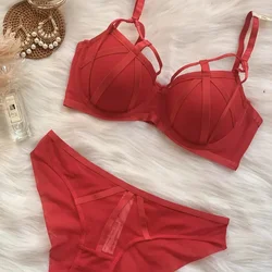 Women Sexy Push Up Bra Set Casual Plain Lingerie Set Ladies Underwear Dames Bra and Panty Set