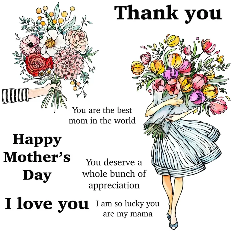 Mothers Day Clear Stamps And Cutting Dies For DIY Scrapbook Paper Card Embodying Photo Album Craft Cut Dies