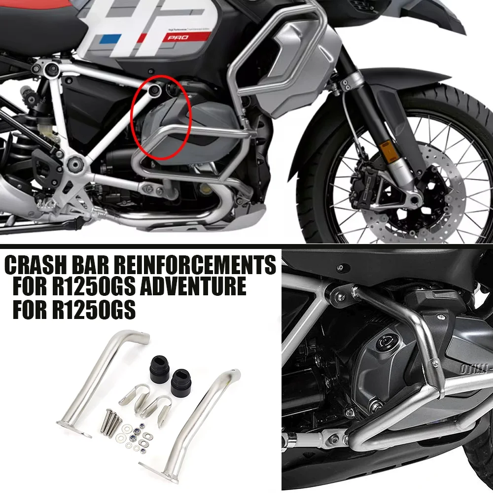 

Extended upper Crash bar Bumper Stainless Steel Tank Guard Protector Protective bar For R1250GS ADV Adventure r 1250 gs GSA