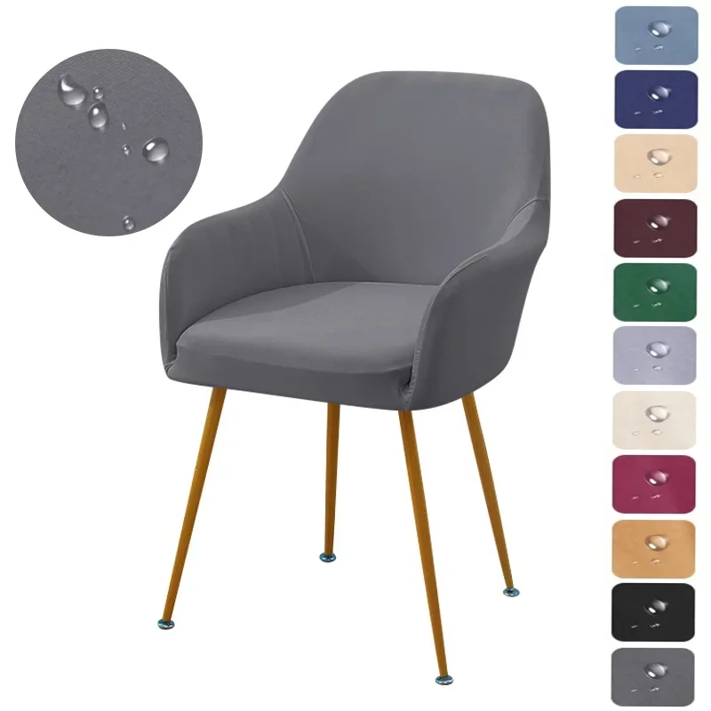 Funda para silla de comedor repelente al agua, cubierta elástica de licra, brazo alto, para asiento de boda, Hotel, banquete, 1 unidad