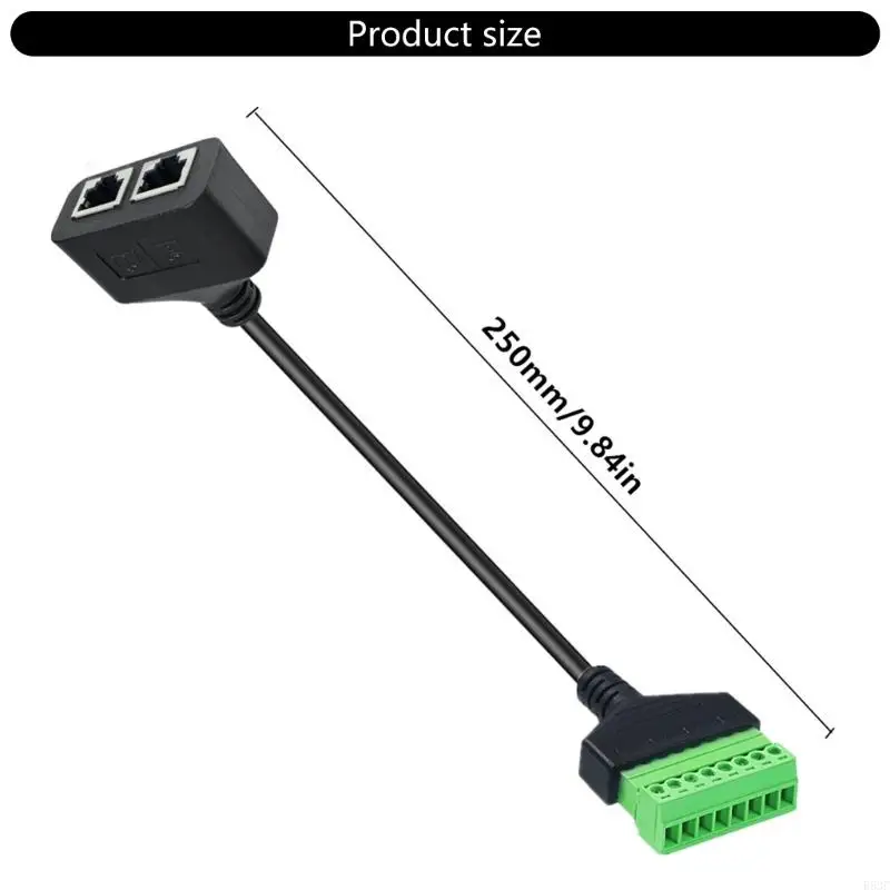 R53C 2 PORT RJ45 CAT6 8P8C Adaptador terminal parafuso 8pin para CAT6 10Gbps