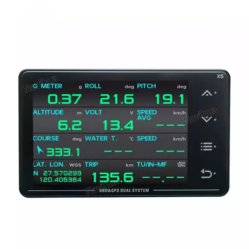 LUFI XS  Racing LCD Gauge OBD GPS Water Temperature Turbine Oil Temperature G Value Gyroscope Alarm multi-function Meter