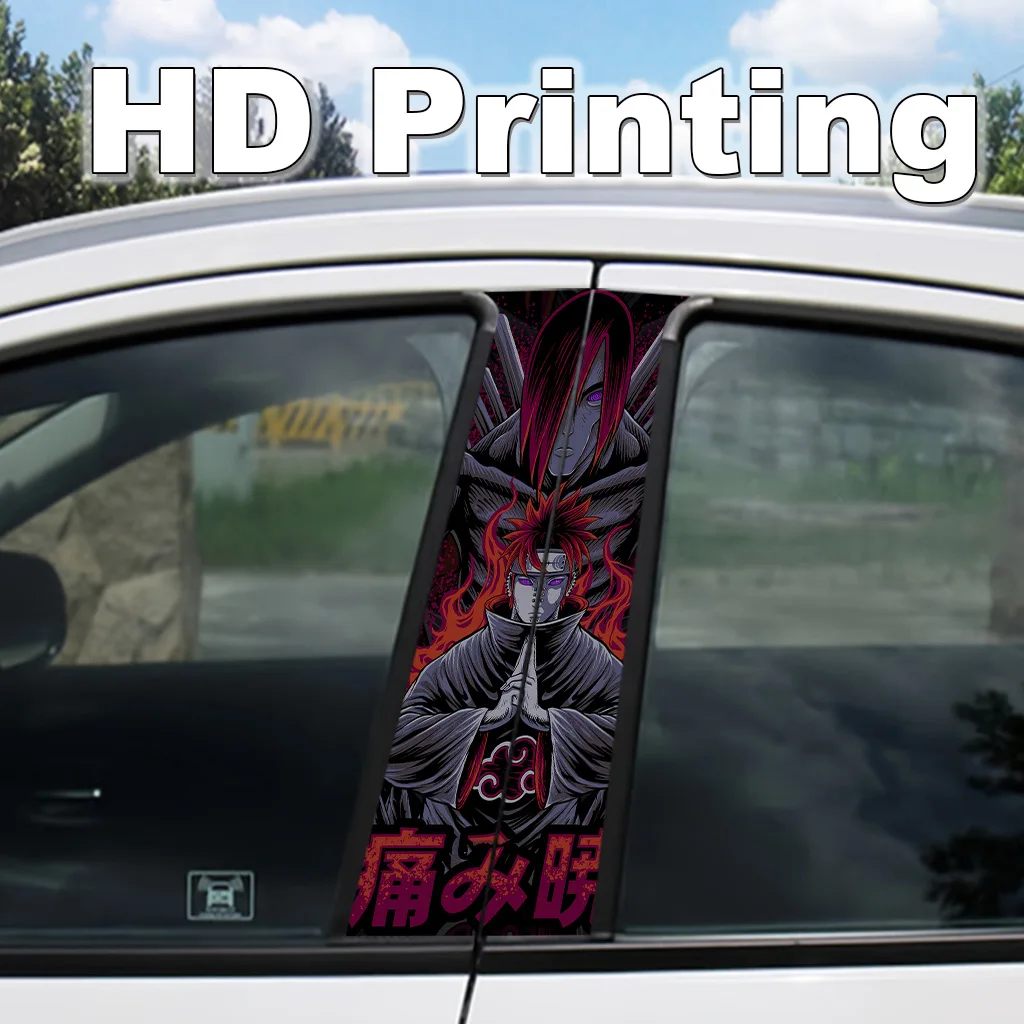 Naruto Anime Car B Pillar Waterproof Stickers Self-Adhesive Poster Auto Exterior Gift Scratch-Resistant Decal Easy Apply Decor