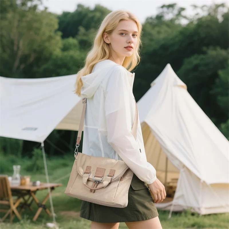 GOLF New Large Capacity Women's Backpack Waterproof Single Shoulder Commuter Bag 14 in Laptop Fashion Backpack 2025 Apricot