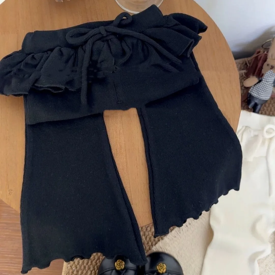Girls Micro Pull Pants Autumn New Style Baby Fashion Fart Curtain Pants Slim Fit Elastic Leggings
