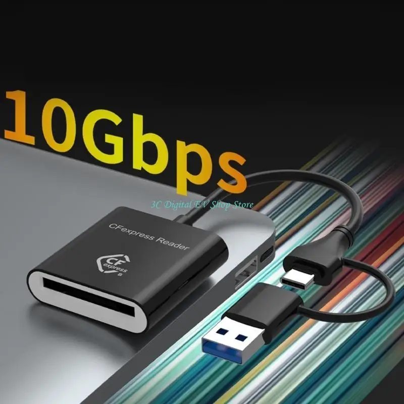

E74D Professional USB 3.2 Gen 2 Card Reader CFE Type B Storage Data Transfer Photography Gear Converters for Laptop