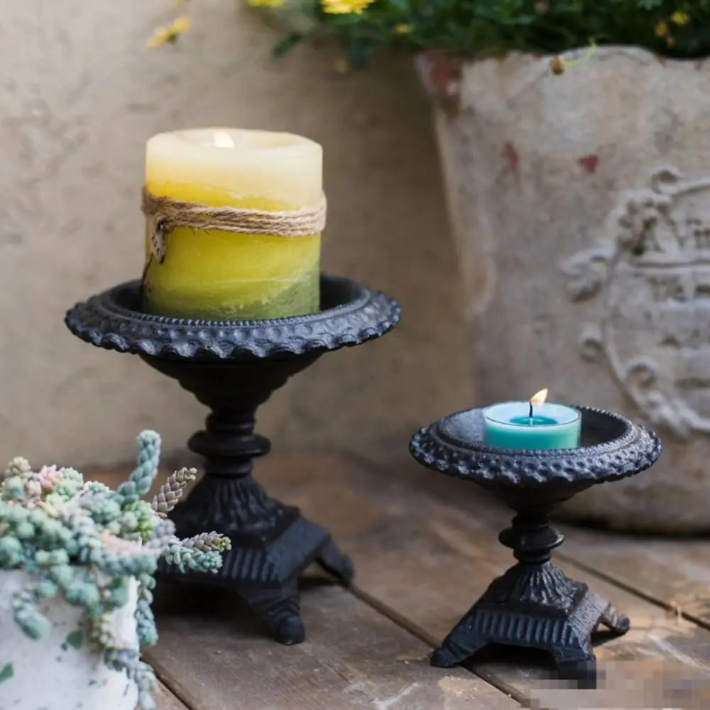 

High Foot Shell Candlesticks Retro Emboss Aromatherapy Candle Holders Natural Jewelry Storage Trays Organizer Home Decors Gifts