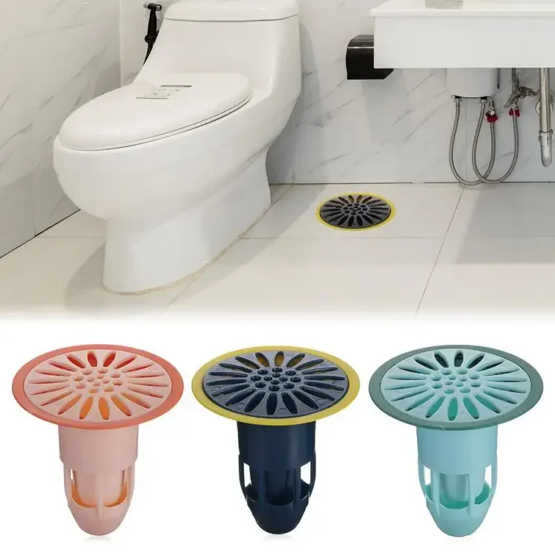 Bath Shower Floor Strainer Silicone Floor Drain Core Kitchen Bathroom Water Drain Filter Cover Plug Trap Siphon Sink Deodorant