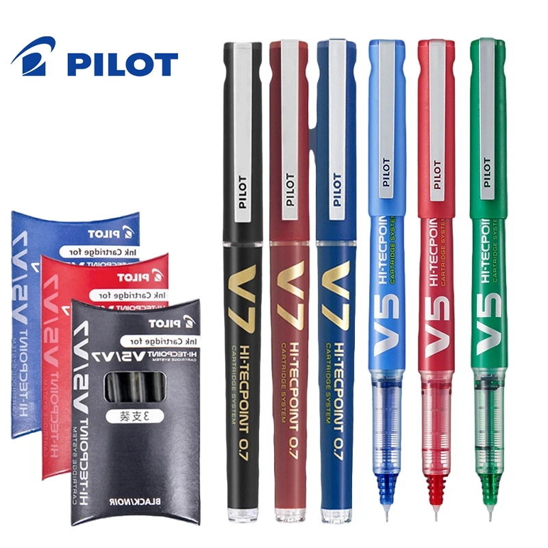 Pilot Refillable V5/V7 Biros Office Supplies Gel Pen 0.5/0.7mm Red Blue Black School Stationery Japan office accessories