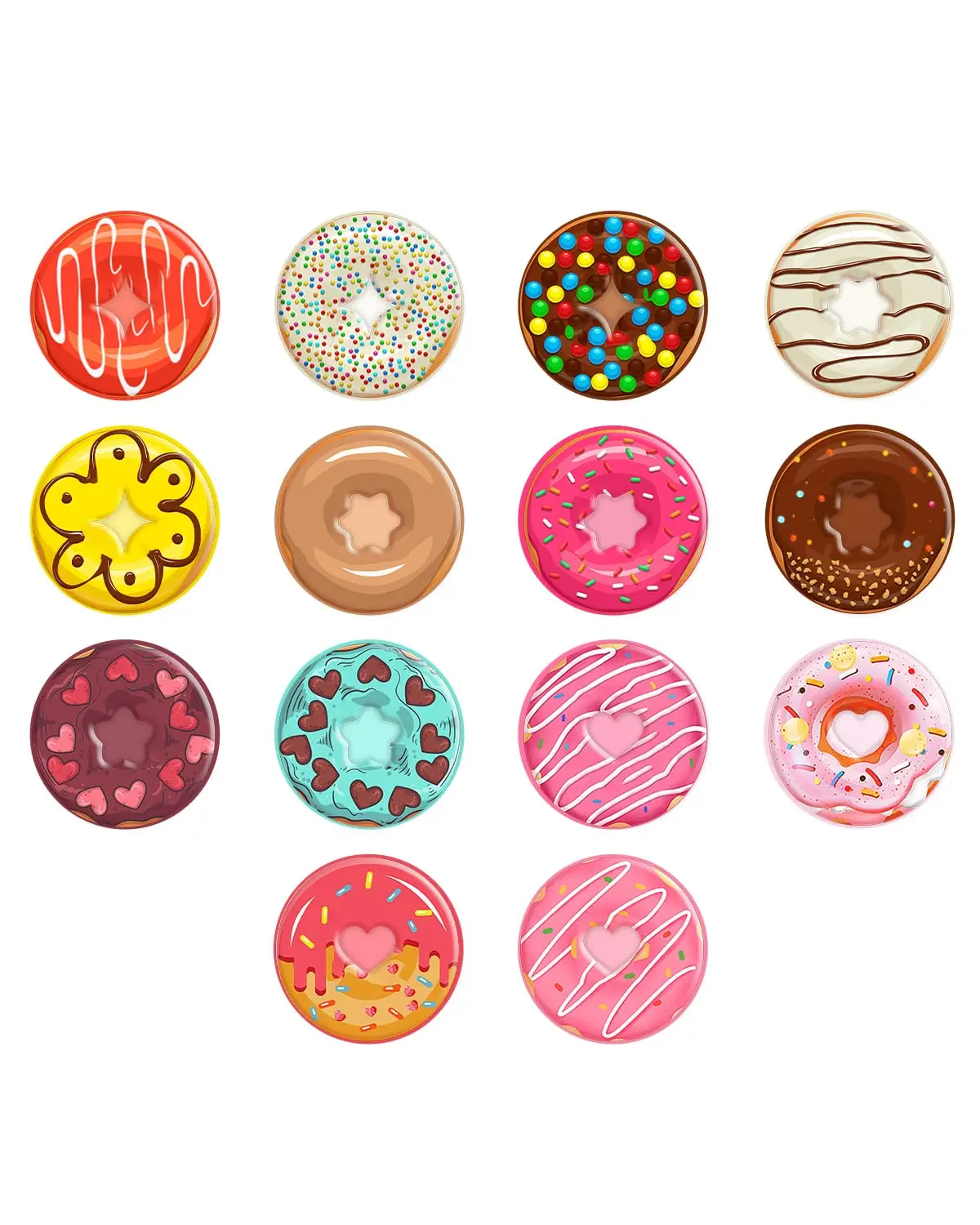 

1540 Pcs Donut Sticker Pack - Colorful Teacher Reward and Motivational Tool - Ideal for Kids and Donut-Themed Party Decorations