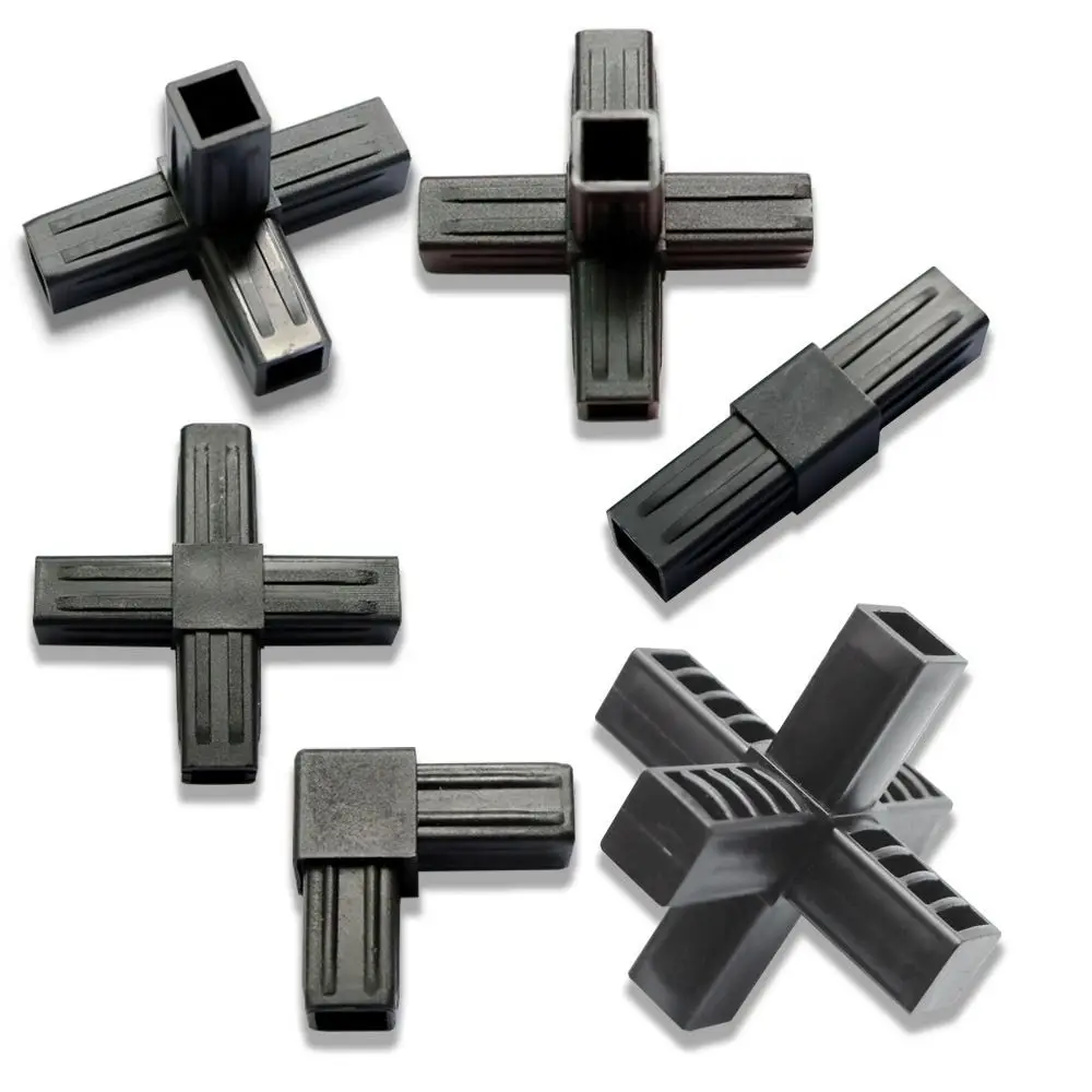 1Pcs 20/25/30mm Square Pipe Fitting X-L-T Shape Six Way Channel Plastic Pipe Connector Black 2/3/4/5-Way Pipe Angle Code