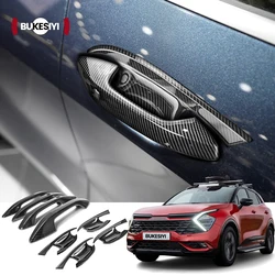 For Kia Sportage NQ5 5 2022 2023 2024 Exterior Door Handle Outer Bowls Cover Carbon Fiber Protector Trim Sticker Accessories